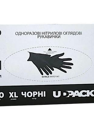 Рукавички нітрилові udpack чорні xl 50 пар в упаковці 0919