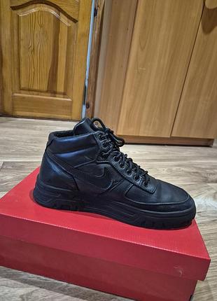 Черевики чоловічі в стилі nike air чорні, демісезонні, розмір 42-43