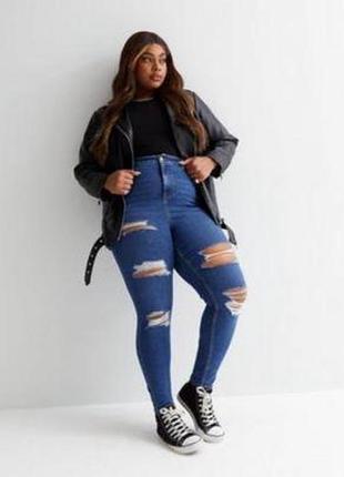 Джинси жіночі new look kind curves amie midrise skinny (сині) розмір uk 24 / eu 52 / us 20