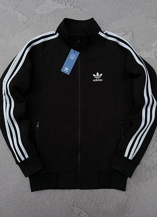 Кофта чоловіча adidas на блискавці, олімпійка адідас зимова, спортивна кофта чоловіча на флісі