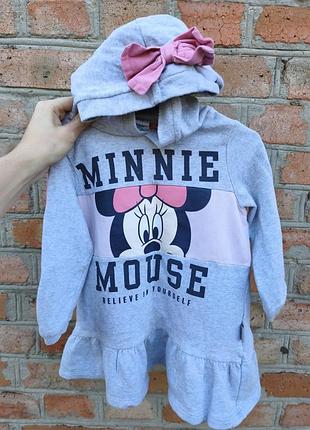 Платье-худи minnie mouse disney туника с бантиком