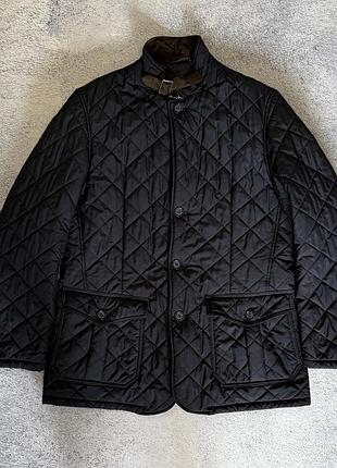 Стьобана куртка barbour lutz quilted jacket темно-синій піджак оригінал xl