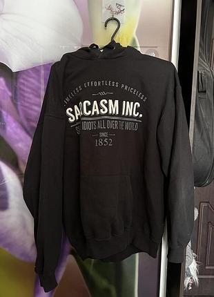 Худі чоловіче/жіноче  sarcasm inc. чорне з принтом