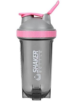 Шейкер спортивний apx shakerbottle premium, 500 мл, з металевим вінчиком для змішування, tritan bpa free, рожевий