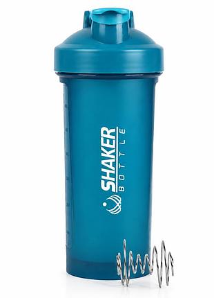 Шейкер спортивный apx shakerbottle, 600 мл, с металлическим венчиком для смешивания, bpa free, синий