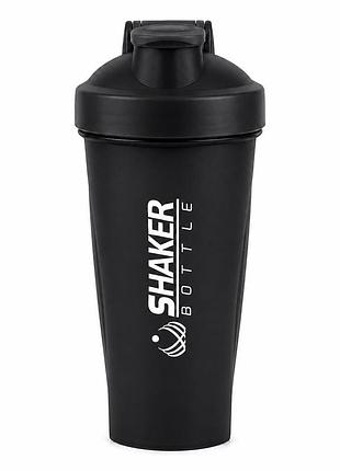 Шейкер спортивный apx shakerbottle, 600 мл, с металлическим венчиком для смешивания, bpa free, черный