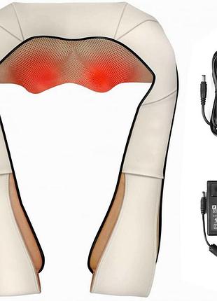 Массажёр для шеи и плеч new massager of neck kneading 2 роликовый с функцией прогрева 12v 24w