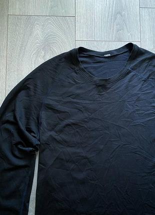 Чоловічий лонгслів преміум бренду lululemon metal vent tech / чорна спортивна кофта lululemon