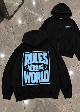 Чоловіче худі corteiz rules the world чорне