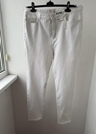 Нові білі джинси скінні marks & spencer the ivy magic, розмір 48 (uk 20 long) xl-xxl висока посадка
