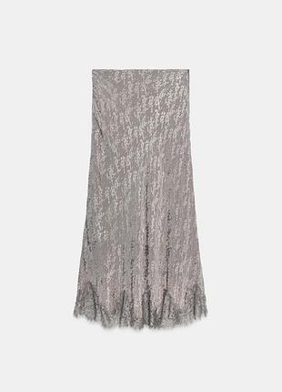 Жаккардовая юбка с кружевом zw collection
