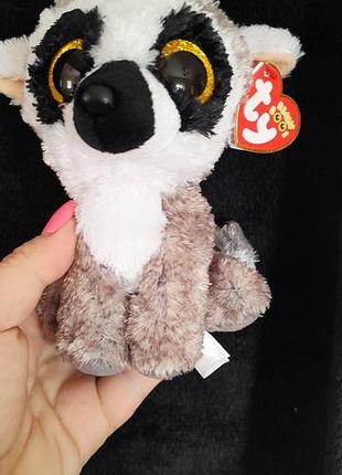 Плюшева іграшка лемур linus із серії ty beanie boos.