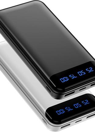 Парні павербанки power bank enerwow 16000 ма·год, швидке заряджання 3 a, led-дисплей, 2 usb, ультратонкий зовнішній акумулятор