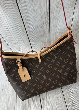 Жіноча коричнева сумка середнього розміру carryall