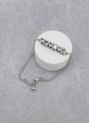 Браслет жіночий pandora сяючі серця вічності сріблястий