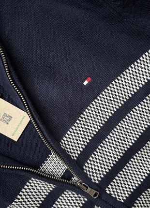 Чоловіча кофта, кардиган tommy hilfiger темно-синій на блискавці нова