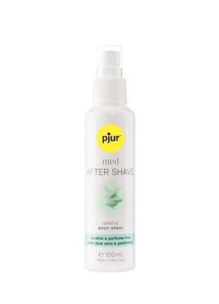 Увлажняющий спрей после бритья pjur med after shave spray 100 мл, без спирта, с витамином b5 и алоэ