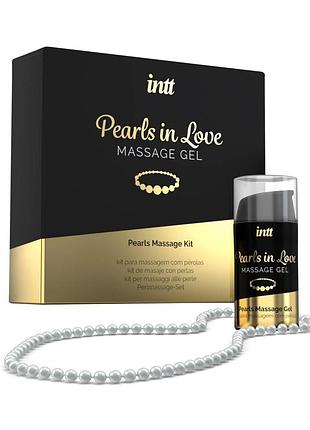 Набір для перлинного масажу intt pearls in love: намисто та силіконовий масажний гель