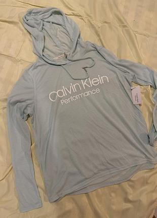 Лонгслів жіночий calvin klein performance блакитний