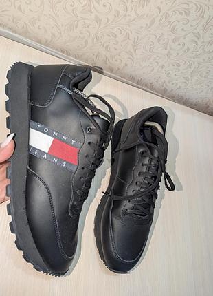 Кросівки чоловічі tommy hilfiger шкіряні чорні 44 розмір