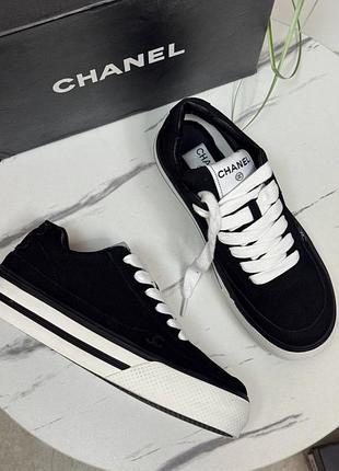 Кеди жіночі chanel чорні, розмір 38-38,5