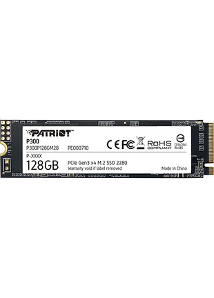 Накопитель ssd m.2 patriot p300 128gb nvme 2280 pcie 3.0 3d tlc
