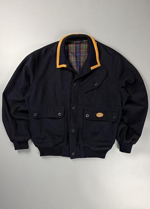 Віскі куртка façonnable paris wool jacket made in france / шерстяна куртка бомбер синя l xl
