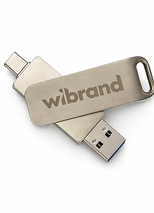 Портативний ssd wibrand wolf 1tb usb 3.2 gen.2 type-c/type-a read/write 1000mb/s silver