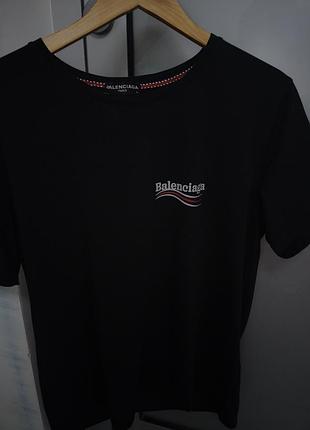 Футболка чоловіча balenciaga чорна, розмір m-l