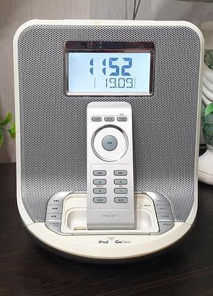 Музыкальная док-станция акустика philips aj300d / радио / часы / aux + пульт