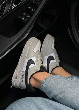 Чоловічі кросівки nike air force 1 low gore-tex white grey black / smb+ 🔗