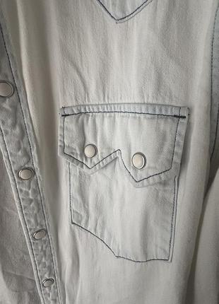 Чоловіча сорочка levi's джинсова біла 2