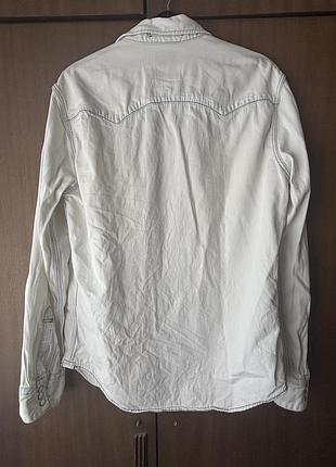 Чоловіча сорочка levi's джинсова біла 3