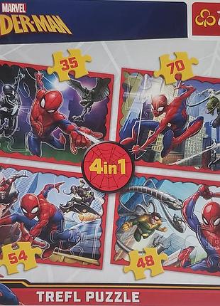 Пазли для хлопчика trefl marvel spider-man 4 в 1, 207 деталей