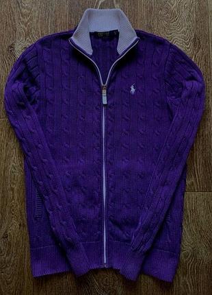 Фиолетовый женский вязаный свитер polo ralph lauren golf размер  l-xl