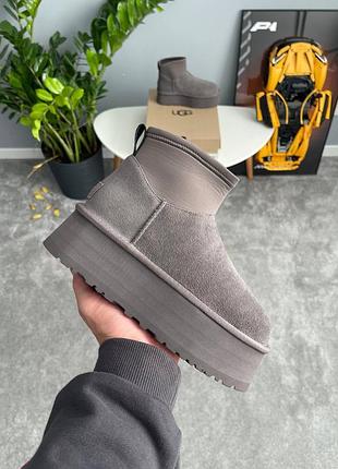 Угги ugg classic mini dipper grey 3