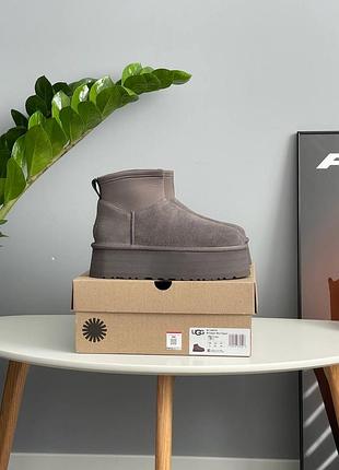 Угги ugg classic mini dipper grey 5