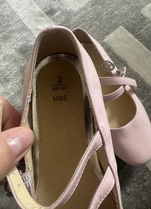 Туфлі для дівчинки m&s рожеві 34.5 4