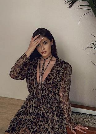 Коротка сукня жіноча one luxy леопардова