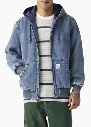 Куртка чоловіча джинсова утеплена levi's синя xxl