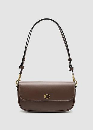 💎 coach brook flap chain bag brown\gold