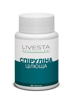 Диетическая добавка целебная спирулина livesta 60 таблеток