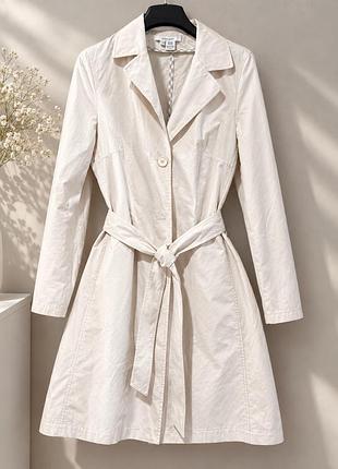 Пальто жіноче легке осіннє з поясом бежеве zara basic