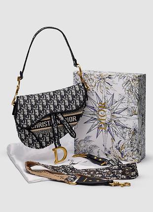💎 dior saddle bag with strap blue dior oblique jacquard 4