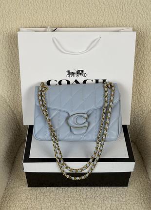Coach tabby shoulder bag 26 pastel блакитний