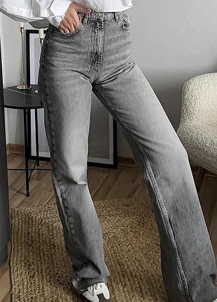 Жіночі джинси zara wide leg сірі
