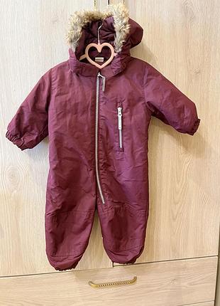 Зимовий комбінезон  h&m бордовий, розмір 68 (підійде на 74)