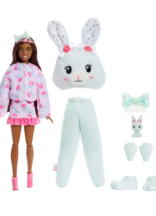 Barbie барбі з сюрпризами зайчик кролик cutie reveal doll cuddly series bunny