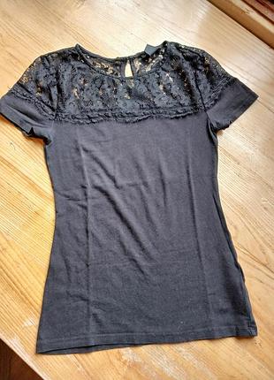 Топ жіночий h&m чорний з мереживом
