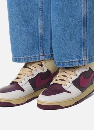 Кросівки nike dunk high оригінал бордові з бежевим